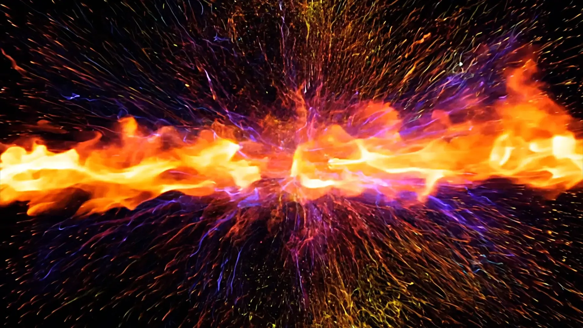 Colorful Fire Explosion Cinematic Overlay for Creative Title Animation